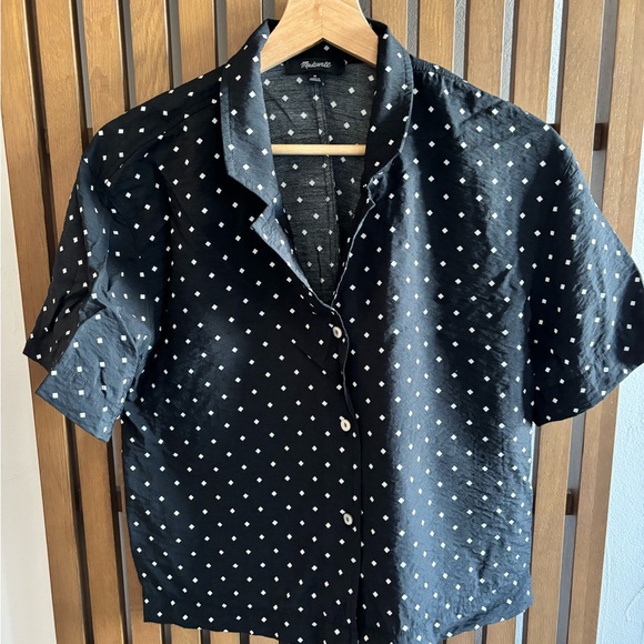 Madewell Charcoal and White Geometric Shirt - Picture 3 of 4